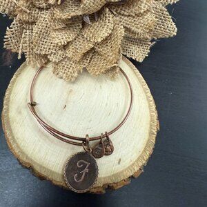 Alex and Ani gold "F" bracelet